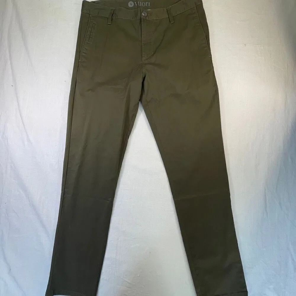 Vuori Green Stretch Classic Fit Collins Twill Cotton Straight Chino Pant Size 33